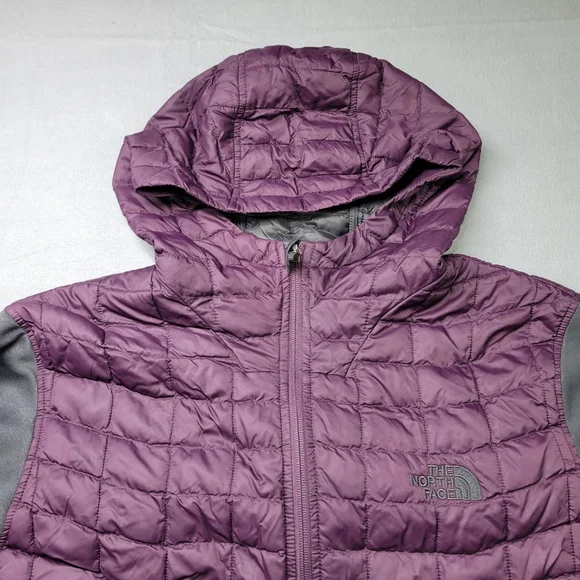 The North Face Mens Kilowatt Thermoball Hooded Jacket XL Purple Gray Puffer Coat - Picture 2 of 13
